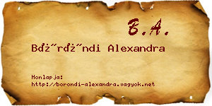 Böröndi Alexandra névjegykártya