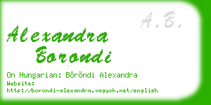 alexandra borondi business card