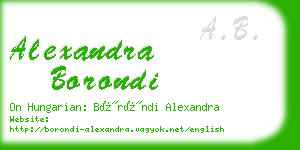 alexandra borondi business card